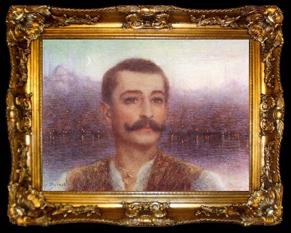framed  Lucien Levy-Dhurmer Portrait of Pierre Loti, ta009-2